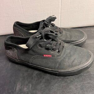 LEVIS Shoes Mens Casual Sneakers Black Lace Up 517777A481 Size‎ 7 *XT
